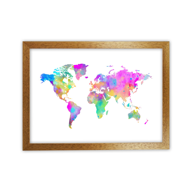Colorful Watercolor Map Art Print by Seven Trees Design Oak Grain