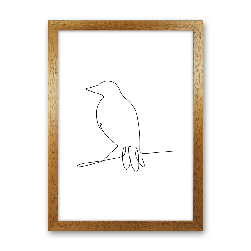 One Line Bird II Art Print by Seven Trees Design Oak Grain