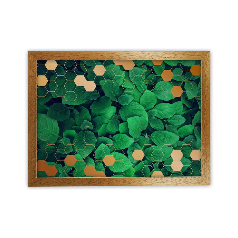 Polygonal Gold Leaves Art Print by Seven Trees Design Oak Grain