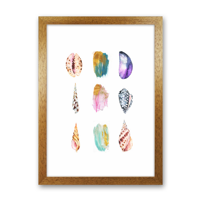Sea And Brush Strokes I Shell Art Print by Seven Trees Design Oak Grain