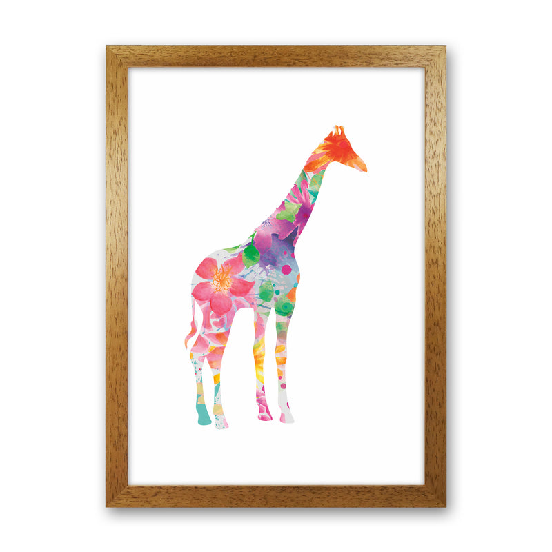 The Floral Giraffe Animal Art Print by Seven Trees Design Oak Grain