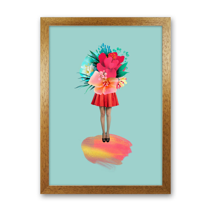 The Floral Girl Art Print by Seven Trees Design Oak Grain