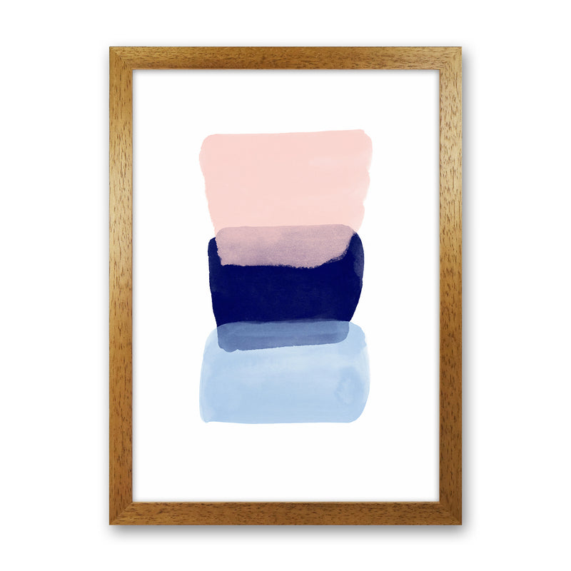 Three Colors Strokes Abstract Art Print by Seven Trees Design Oak Grain