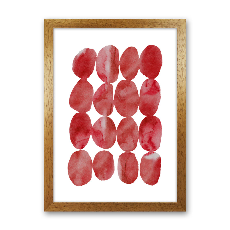 Watercolor Red Stones Art Print by Seven Trees Design