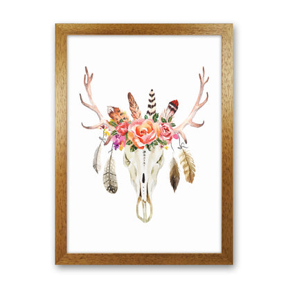 Boho cow skull Art Print by Seven Trees Design Oak Grain
