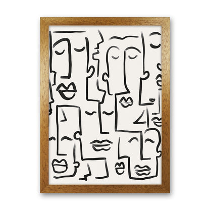 Faces Drawing Art Print by Seven Trees Design Oak Grain