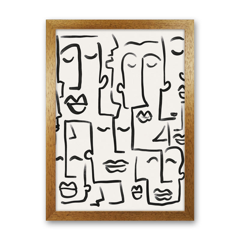 Faces Drawing Art Print by Seven Trees Design Oak Grain