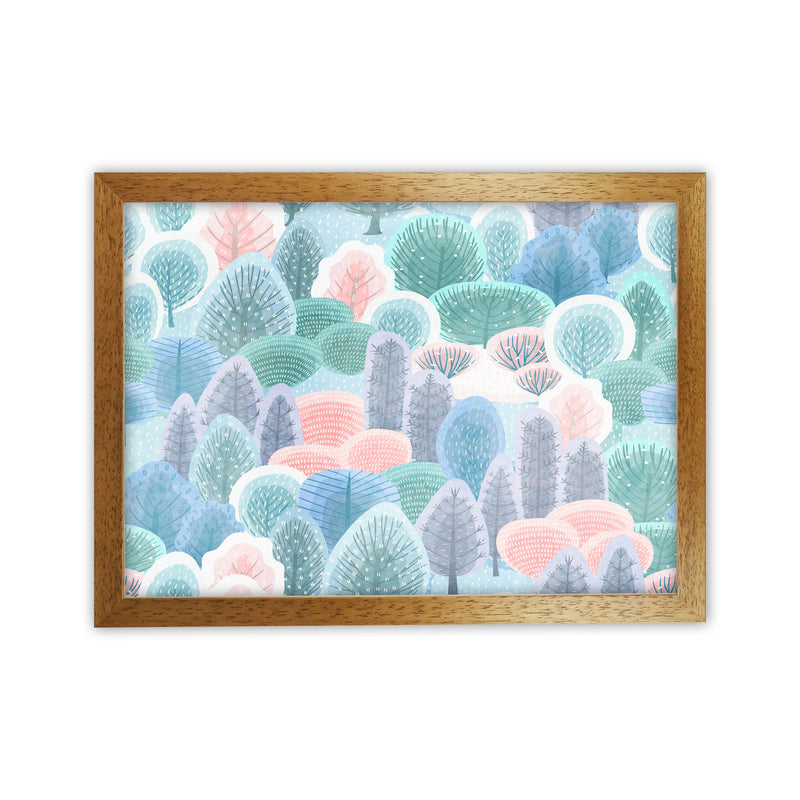 Happy Forest Art Print by Seven Trees Design Oak Grain