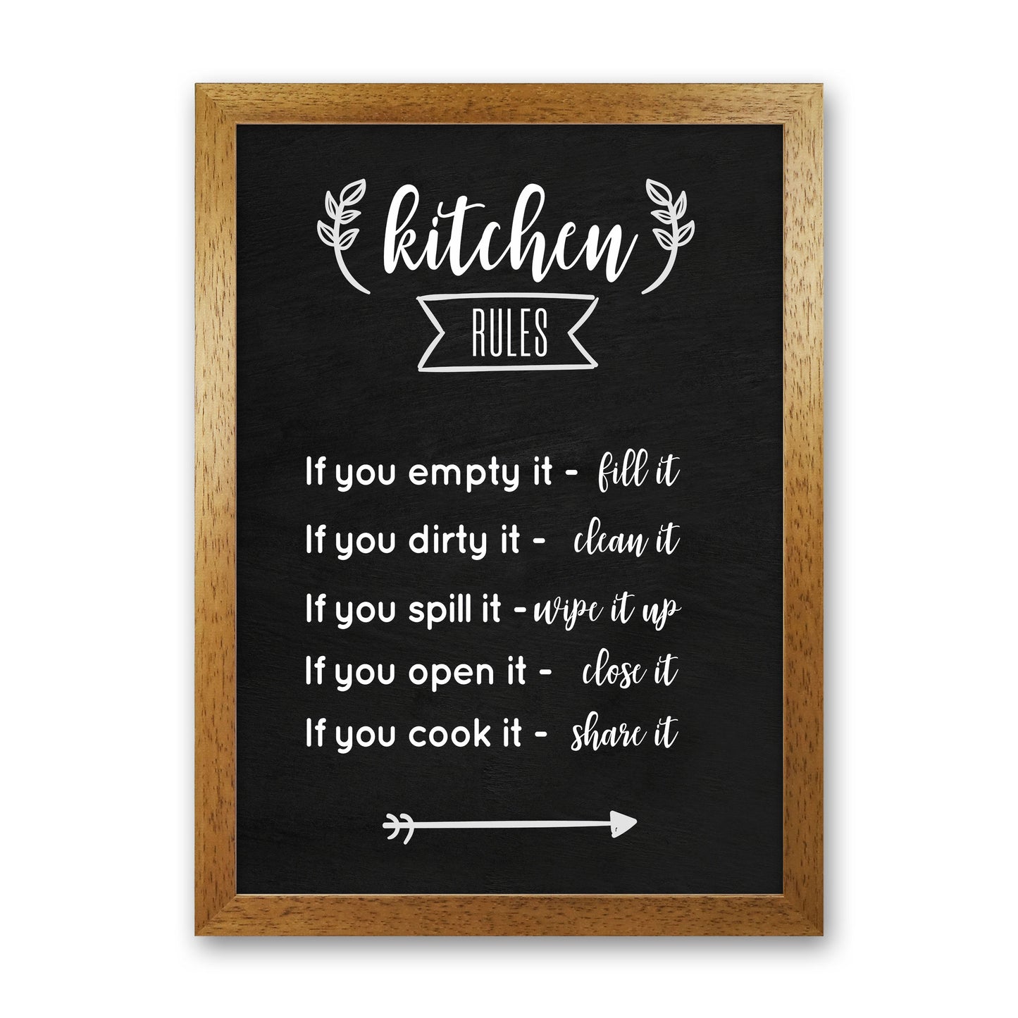Kitchen rules Art Print by Seven Trees Design Oak Grain