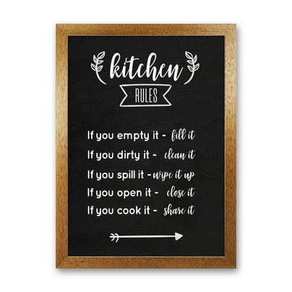 Kitchen rules Art Print by Seven Trees Design Oak Grain