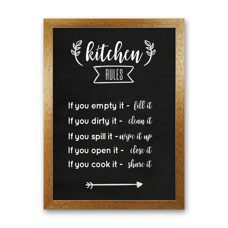 Kitchen rules Art Print by Seven Trees Design Oak Grain