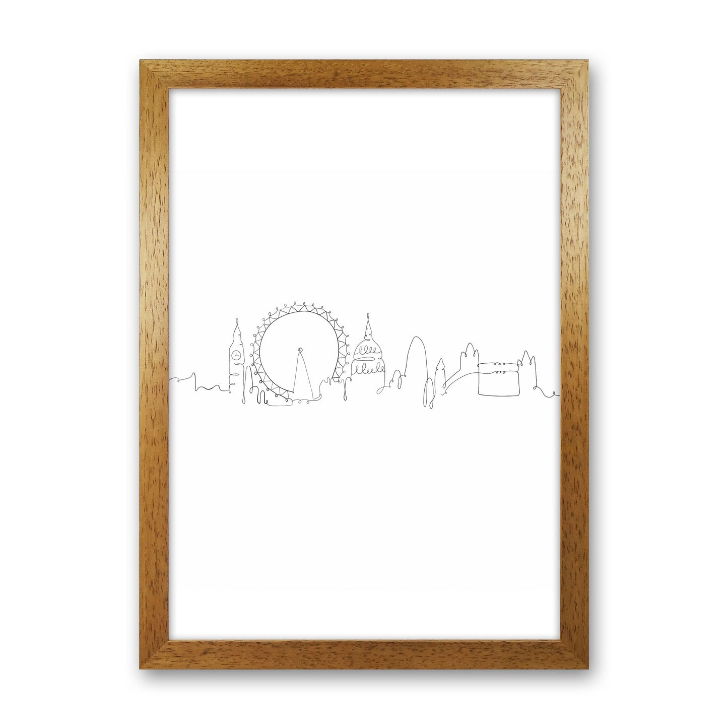 One Line London Art Print by Seven Trees Design Oak Grain