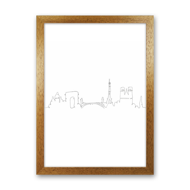 One Line Paris Art Print by Seven Trees Design Oak Grain