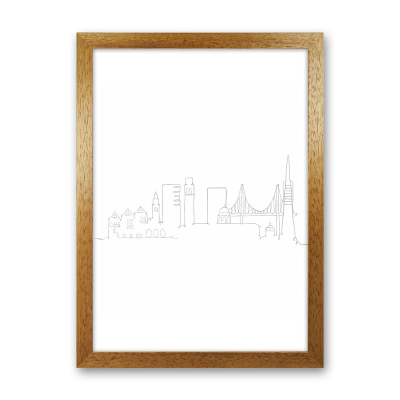 One Line San Francisco Art Print by Seven Trees Design Oak Grain