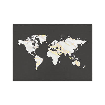 Marble Gold World Map Art Print by Seven Trees Design Print Only
