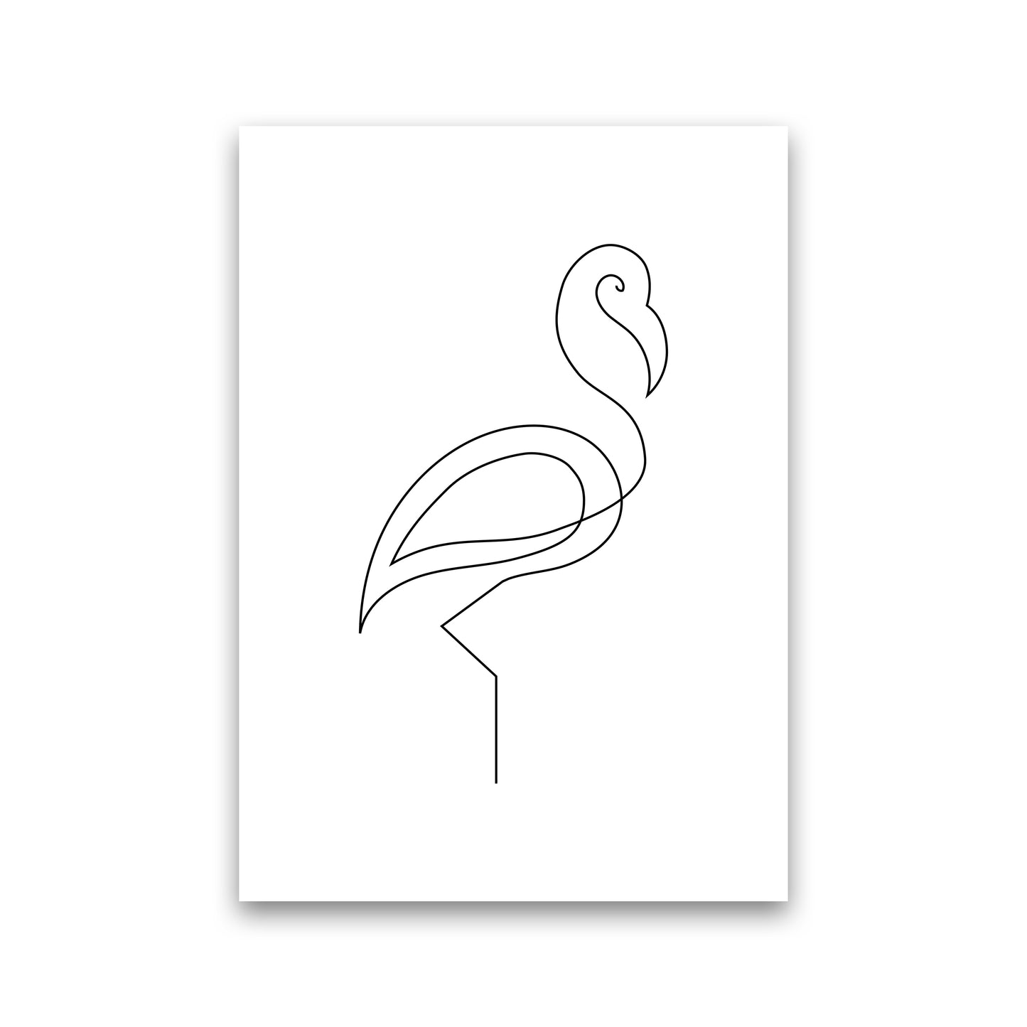 One Line Flamingo Art Print by Seven Trees Design Print Only