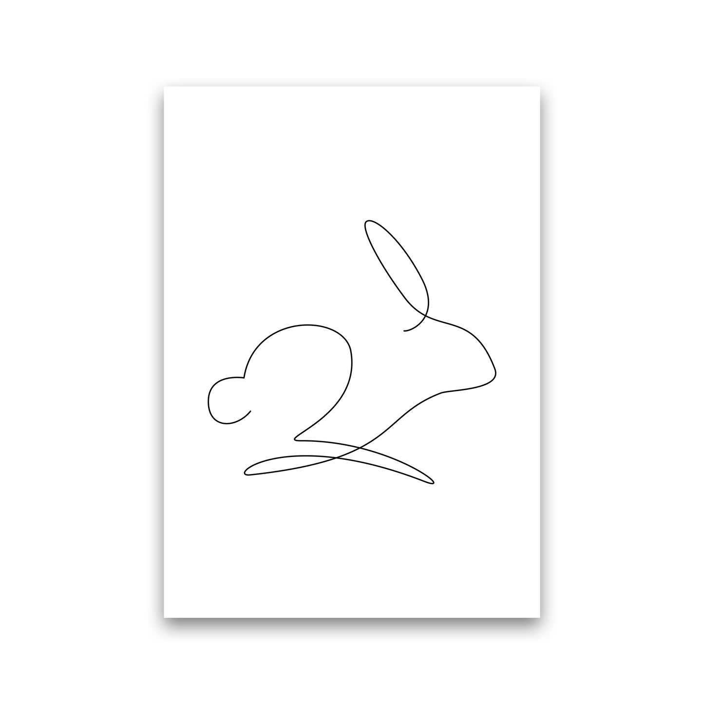 One Line Rabbit Art Print by Seven Trees Design Print Only