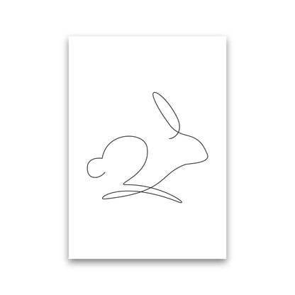 One Line Rabbit Art Print by Seven Trees Design Print Only