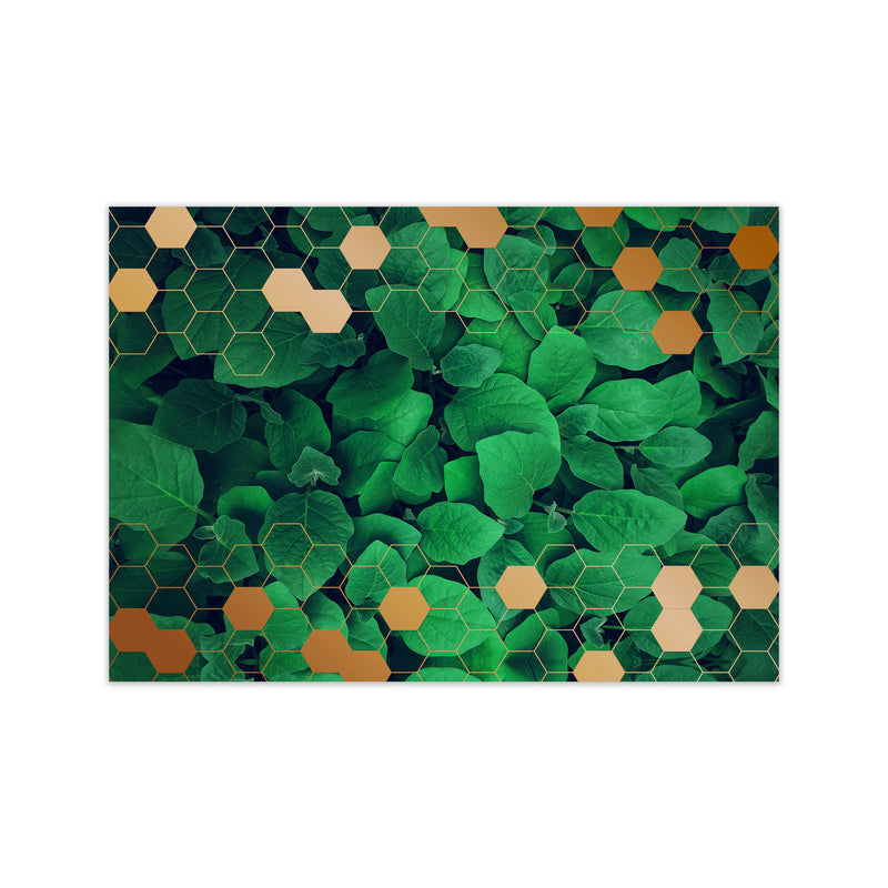 Polygonal Gold Leaves Art Print by Seven Trees Design Print Only