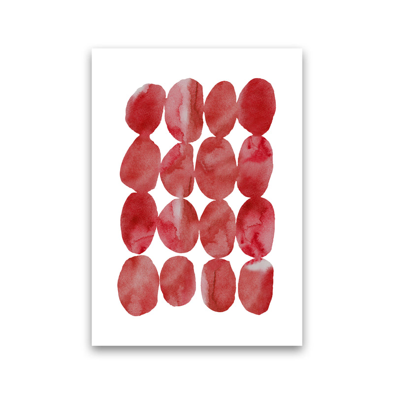 Watercolor Red Stones Art Print by Seven Trees Design