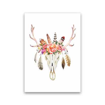 Boho cow skull Art Print by Seven Trees Design Print Only