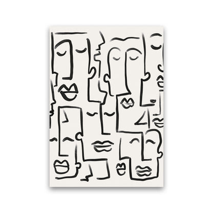 Faces Drawing Art Print by Seven Trees Design Print Only