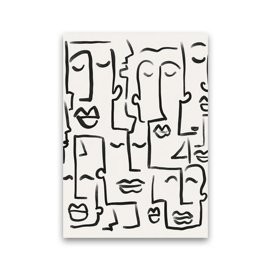 Faces Drawing Art Print by Seven Trees Design Print Only
