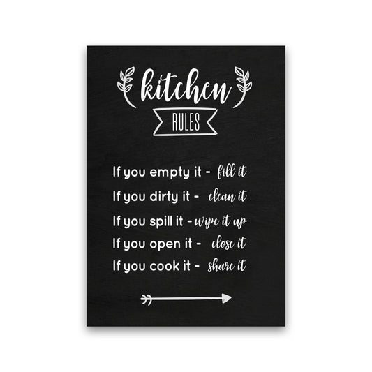 Kitchen rules Art Print by Seven Trees Design Print Only