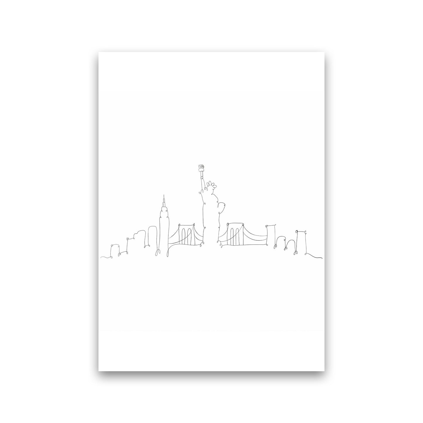 One Line New York Art Print by Seven Trees Design Print Only