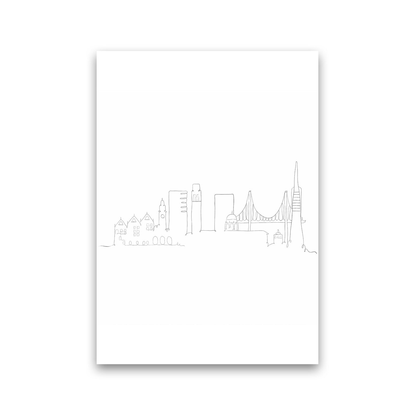 One Line San Francisco Art Print by Seven Trees Design Print Only