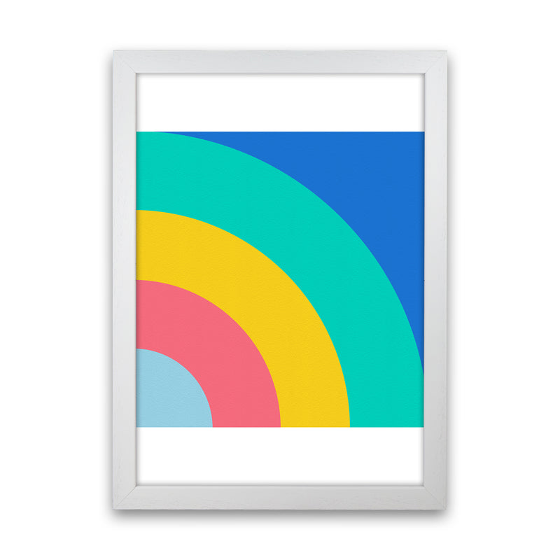 Happy shapes II Rainbow Art Print by Seven Trees Design White Grain