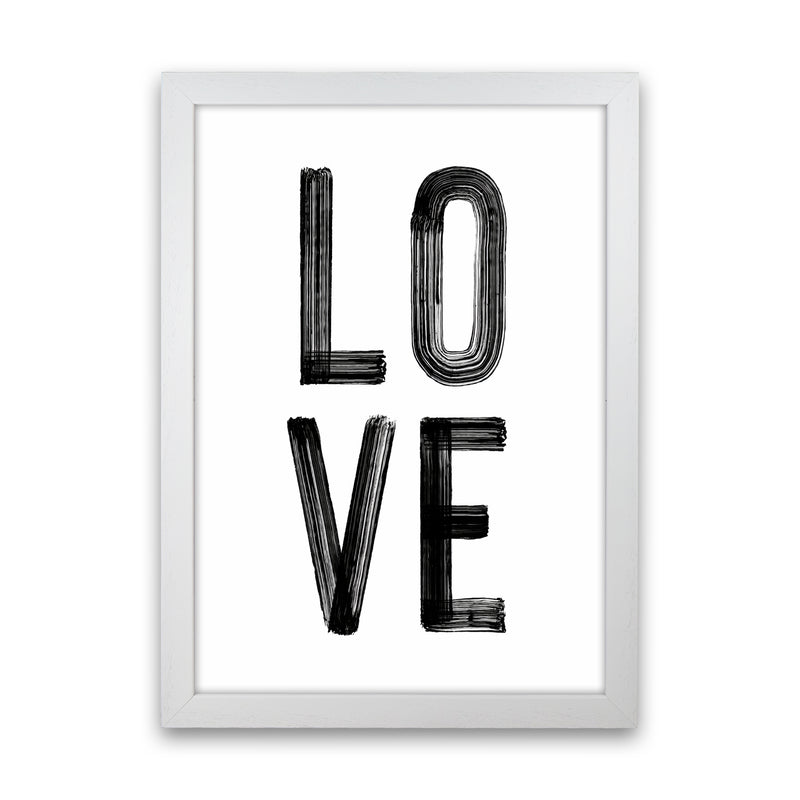 Love in Black Quote Art Print by Seven Trees Design White Grain