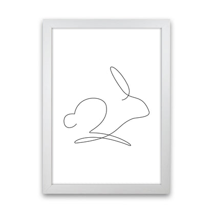 One Line Rabbit Art Print by Seven Trees Design White Grain