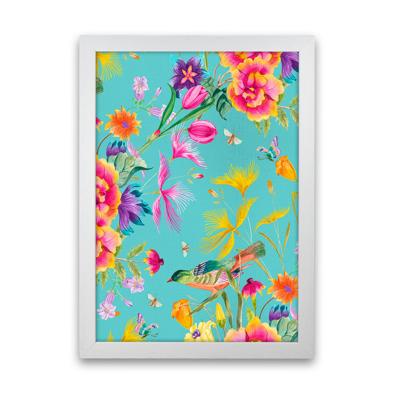 Spring Joy in blue Floral Art Print by Seven Trees Design White Grain