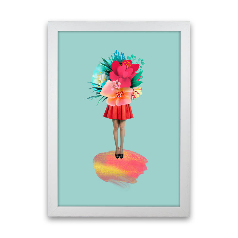 The Floral Girl Art Print by Seven Trees Design White Grain