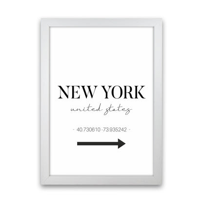 To New York Sign Art Print by Seven Trees Design White Grain