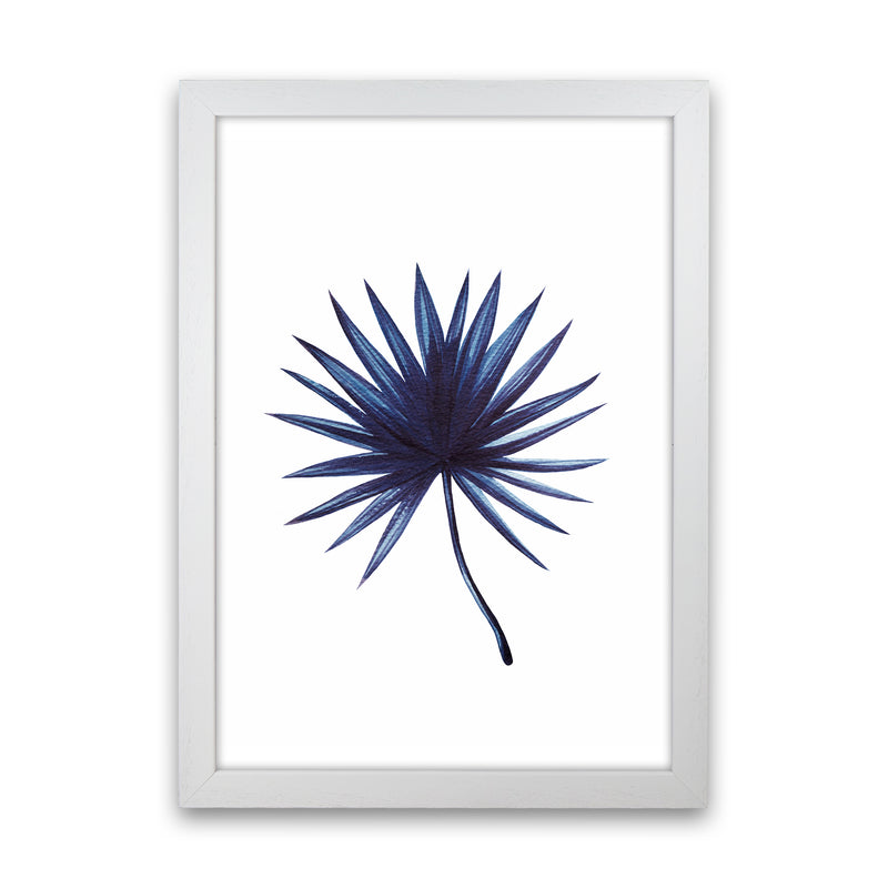 Watercolor Blue Leaf I Art Print by Seven Trees Design White Grain