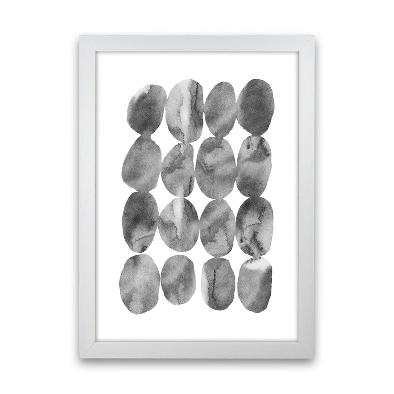 Watercolor Grey Stones Art Print by Seven Trees Design White Grain