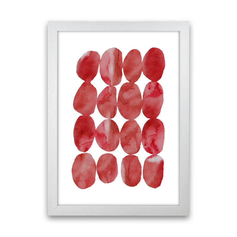 Watercolor Red Stones Art Print by Seven Trees Design