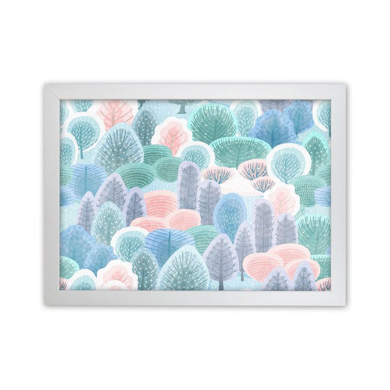 Happy Forest Art Print by Seven Trees Design White Grain