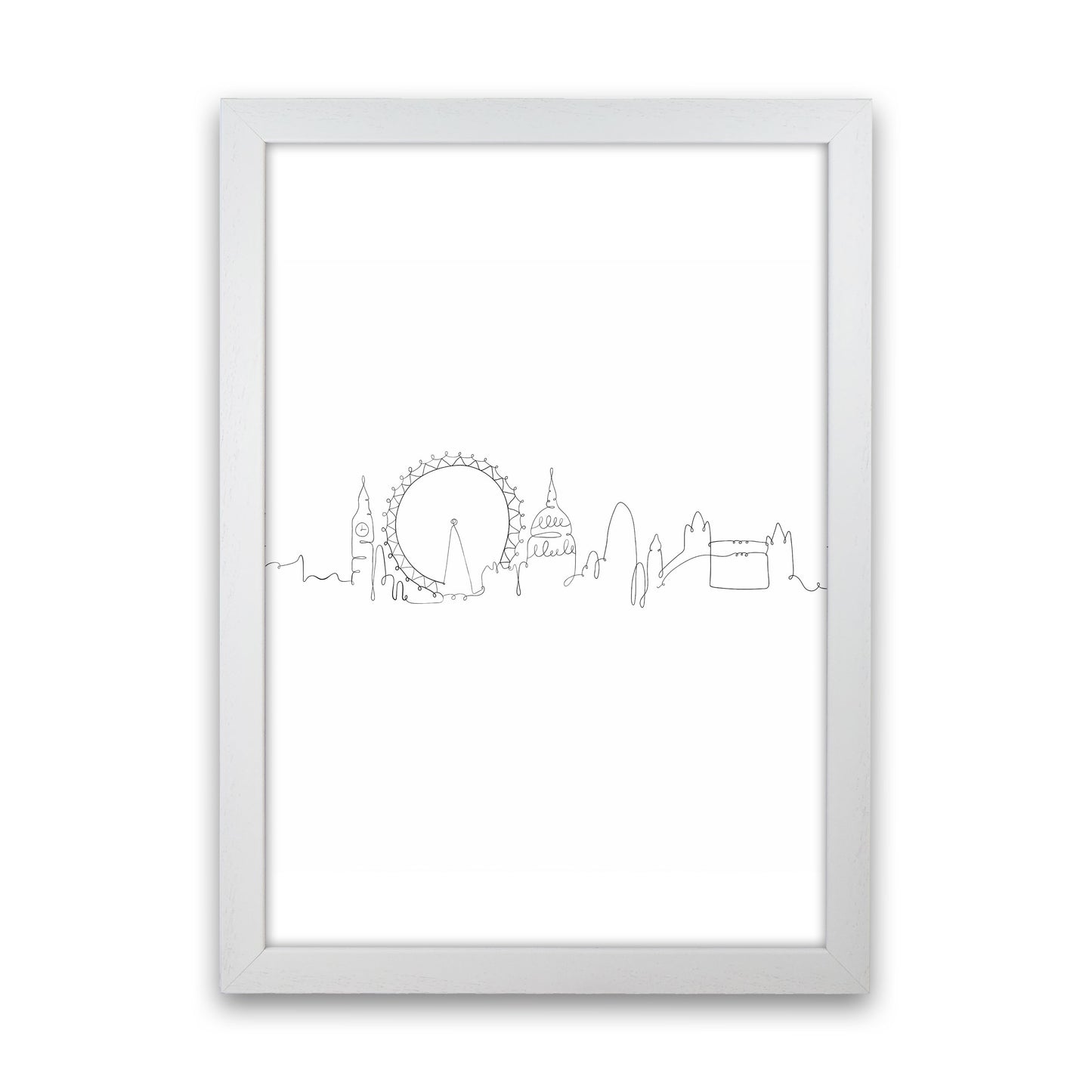 One Line London Art Print by Seven Trees Design White Grain