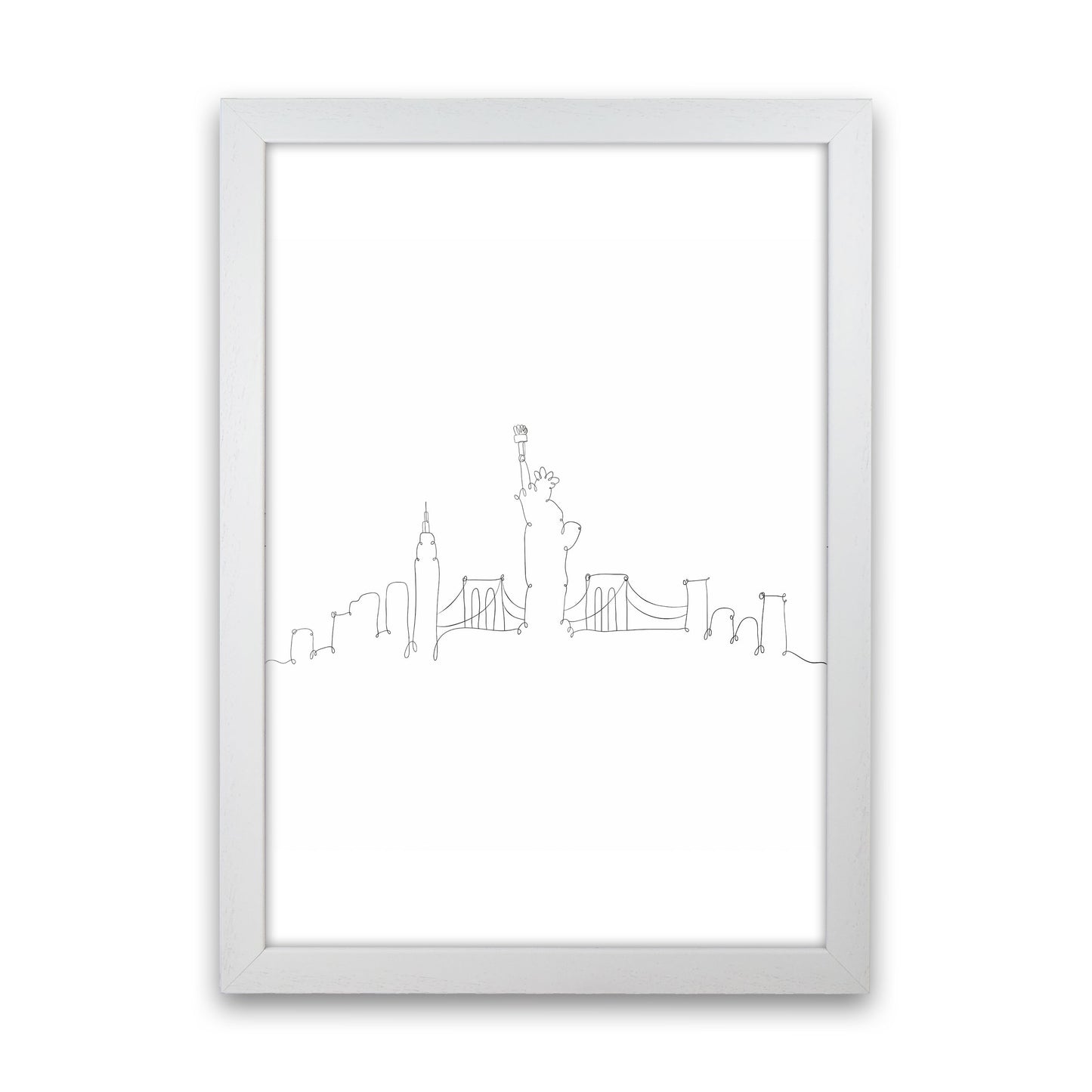 One Line New York Art Print by Seven Trees Design White Grain