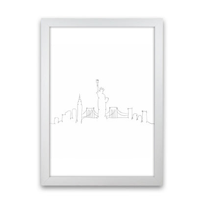 One Line New York Art Print by Seven Trees Design White Grain
