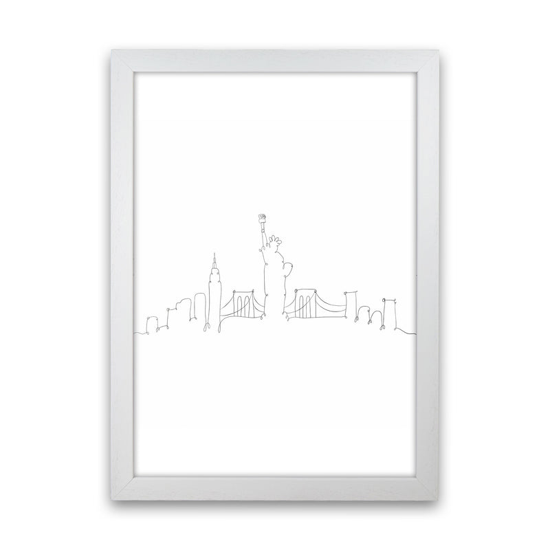 One Line New York Art Print by Seven Trees Design White Grain