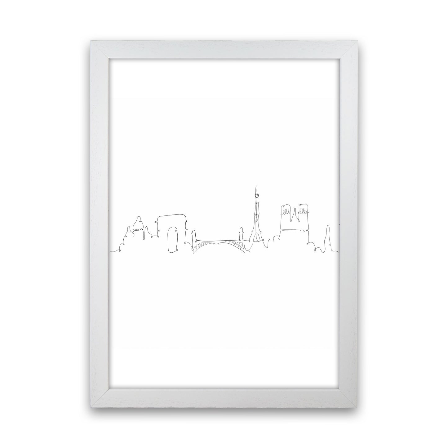 One Line Paris Art Print by Seven Trees Design White Grain