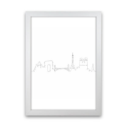 One Line Paris Art Print by Seven Trees Design White Grain