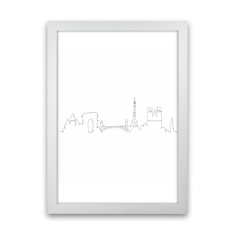 One Line Paris Art Print by Seven Trees Design White Grain