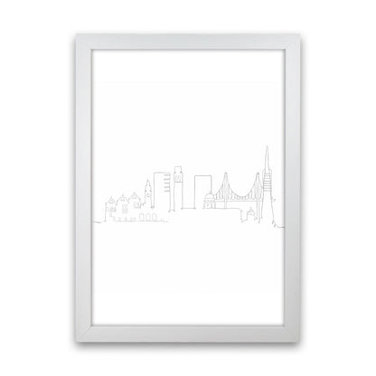 One Line San Francisco Art Print by Seven Trees Design White Grain