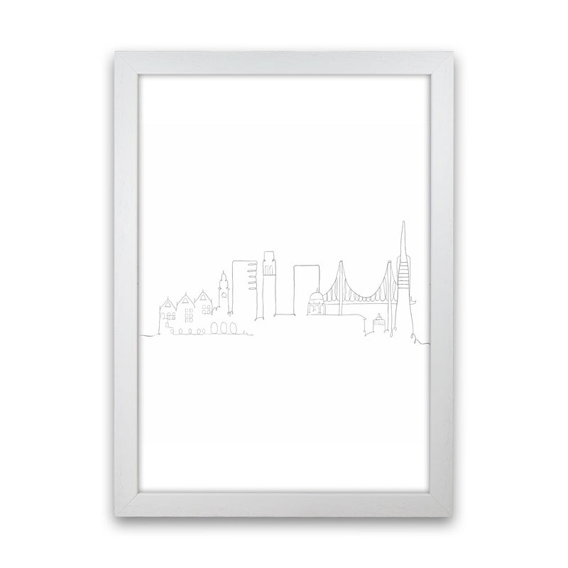 One Line San Francisco Art Print by Seven Trees Design White Grain