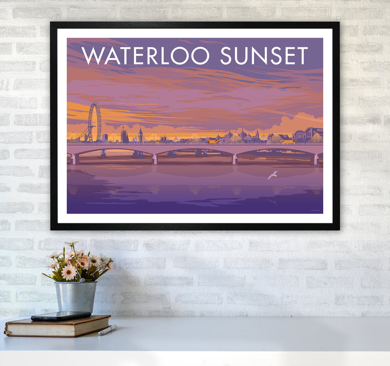 London Waterloo Travel Art Print By Stephen Millership A1 White Frame
